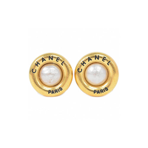 Chanel CC Hoop Clip-On Earrings Crystal Embellished Metal Product Image