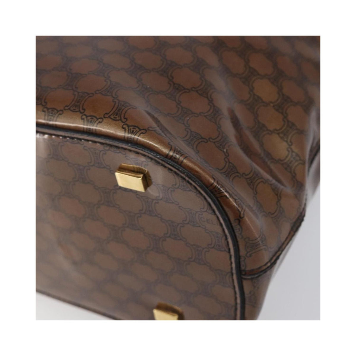Cabas Celine Vintage Macadam Shopper Tote Toile - Marron
