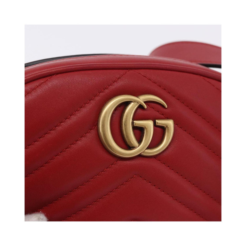Sac À Main Gucci Gg Marmont Belt Cuir - Rouge
