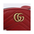 Sac À Main Gucci Gg Marmont Belt Cuir - Rouge