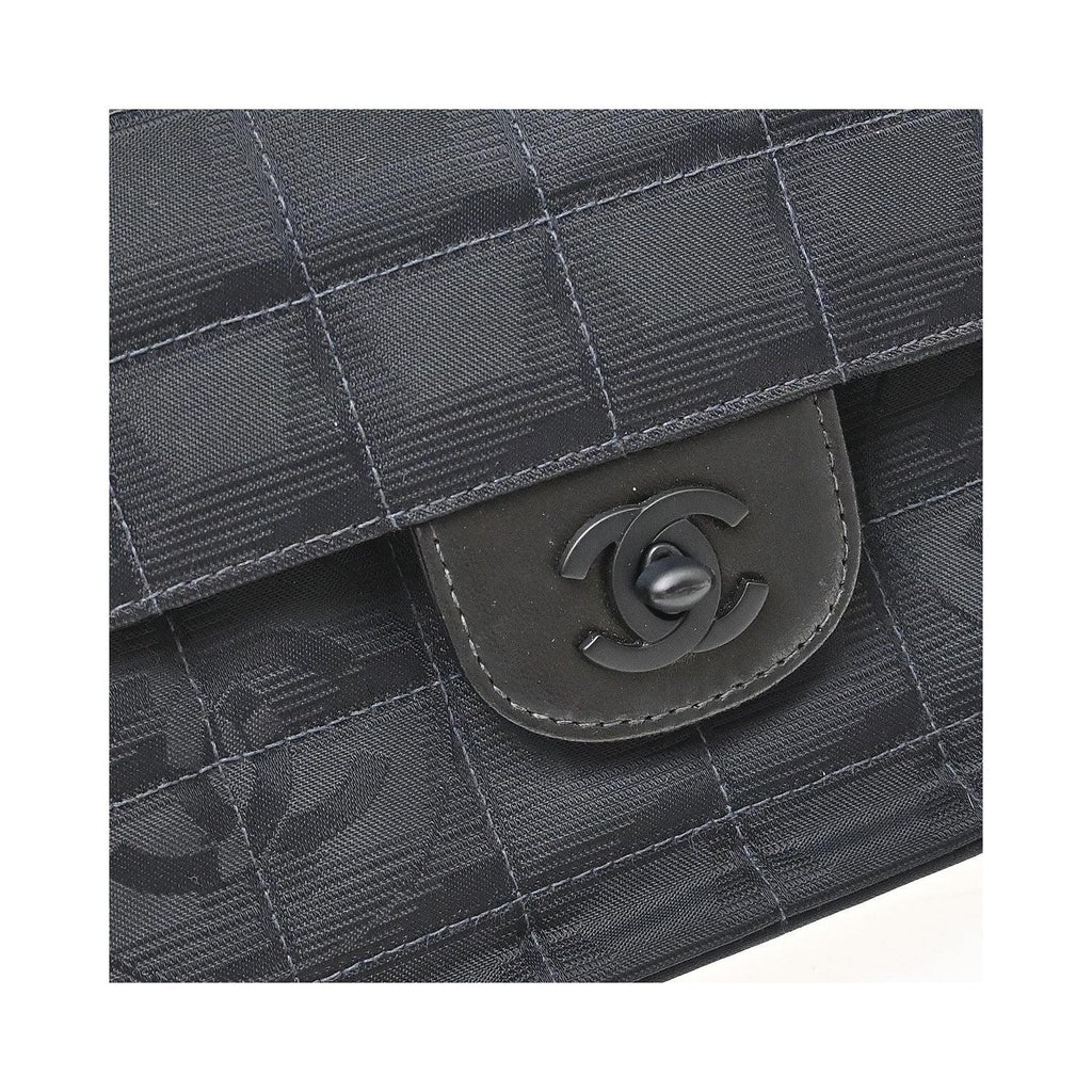 Sac Porté Épaule Chanel Travel Line Flap East West Nylon - Noir