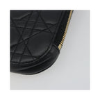 Sac Porté Épaule Christian Dior Lady Dior Phone Holder On Chain Cuir - Noir