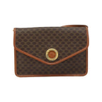 Celine - Vintage Macadam Circle Logo Axelremsväska I Canvas - Brun