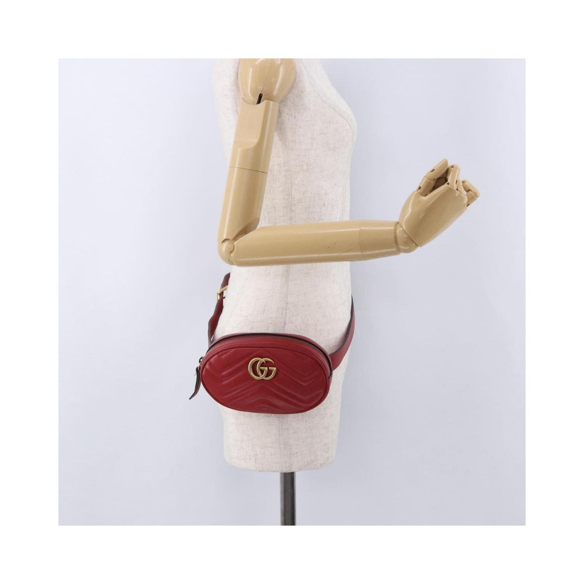 Sac À Main Gucci Gg Marmont Belt Cuir - Rouge