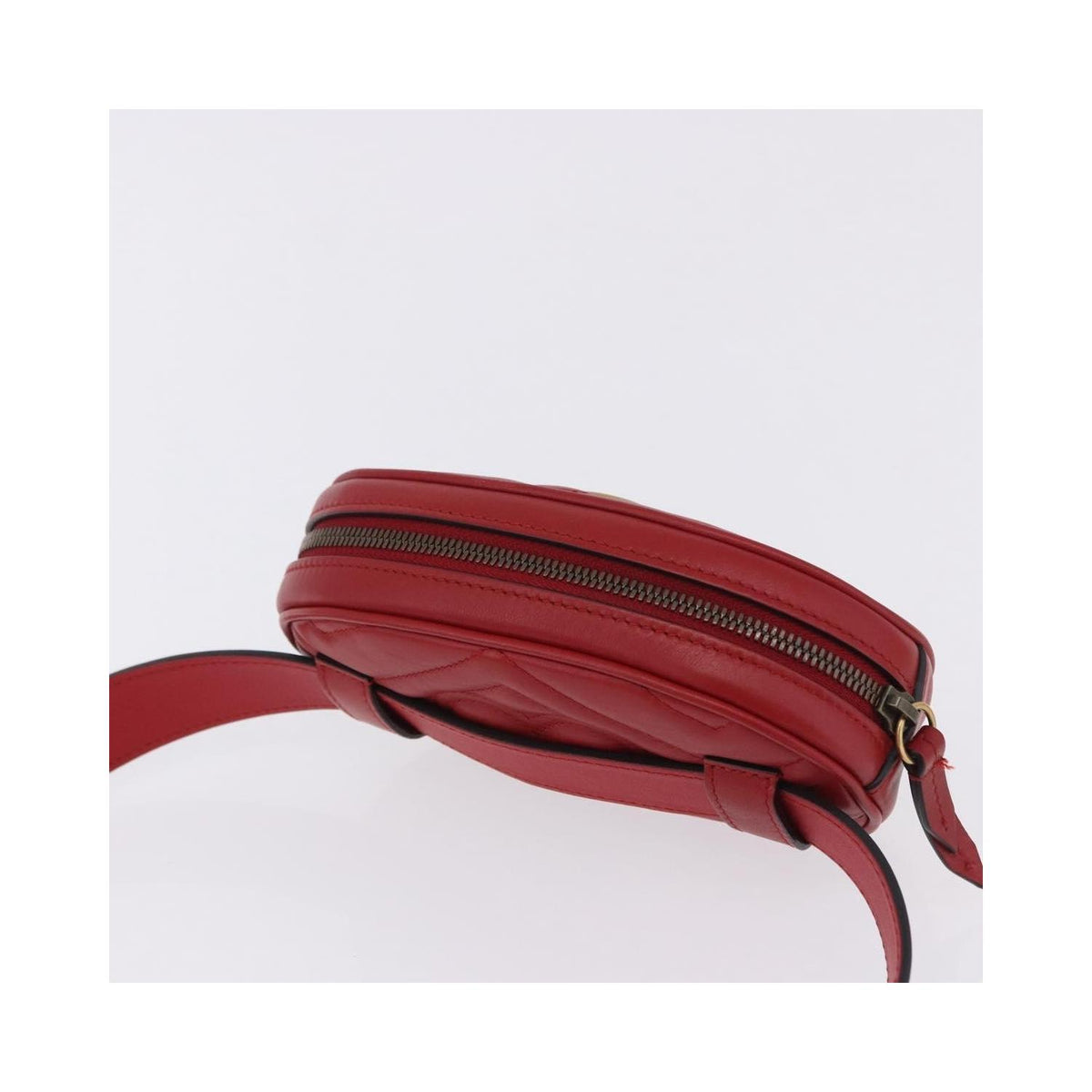 Sac À Main Gucci Gg Marmont Belt Cuir - Rouge