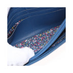Portefeuille Chanel Lucky Clover Long Flap Wallet Cuir - Bleu