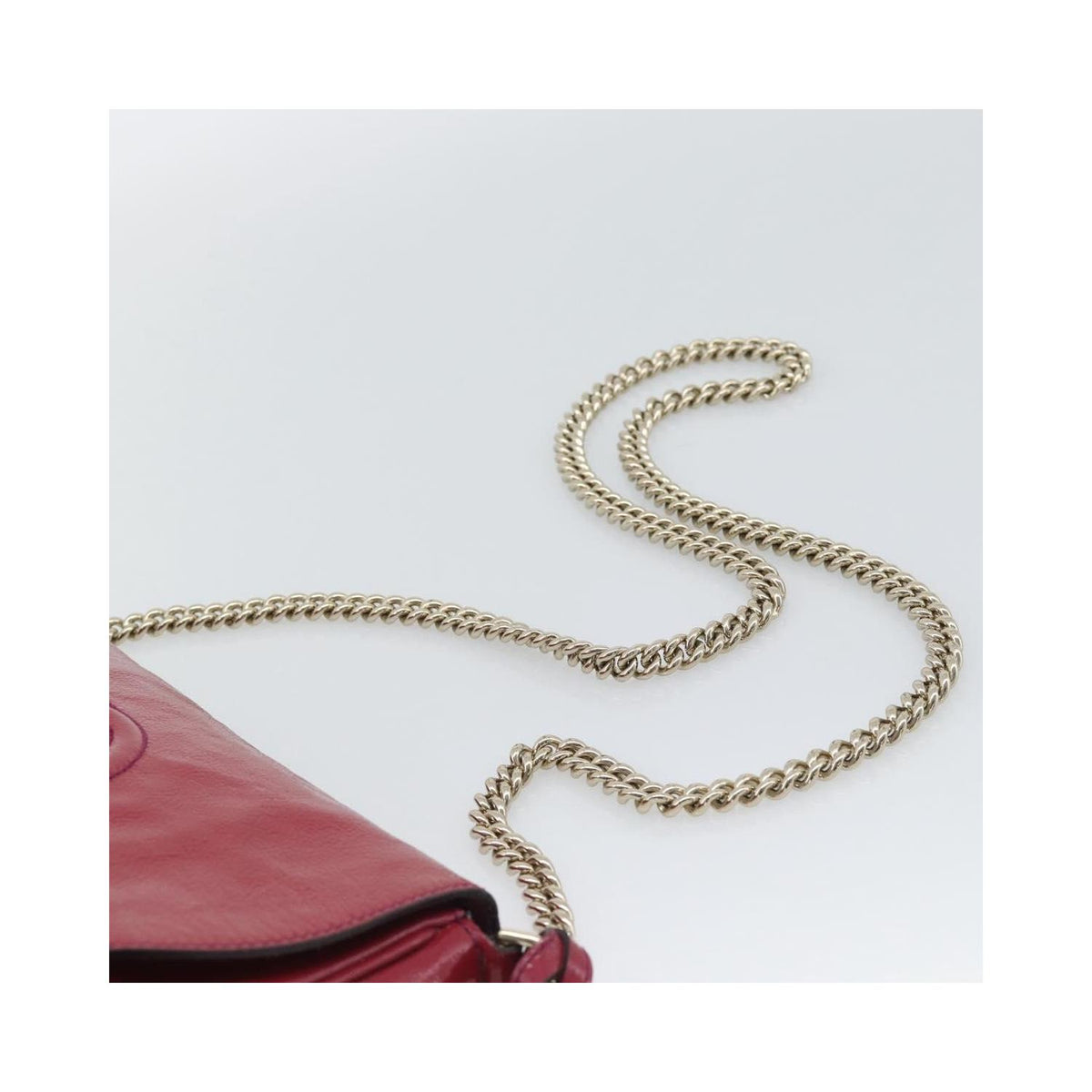 Sac Porté Épaule Gucci Soho Chain Medium Cuir Verni - Rose
