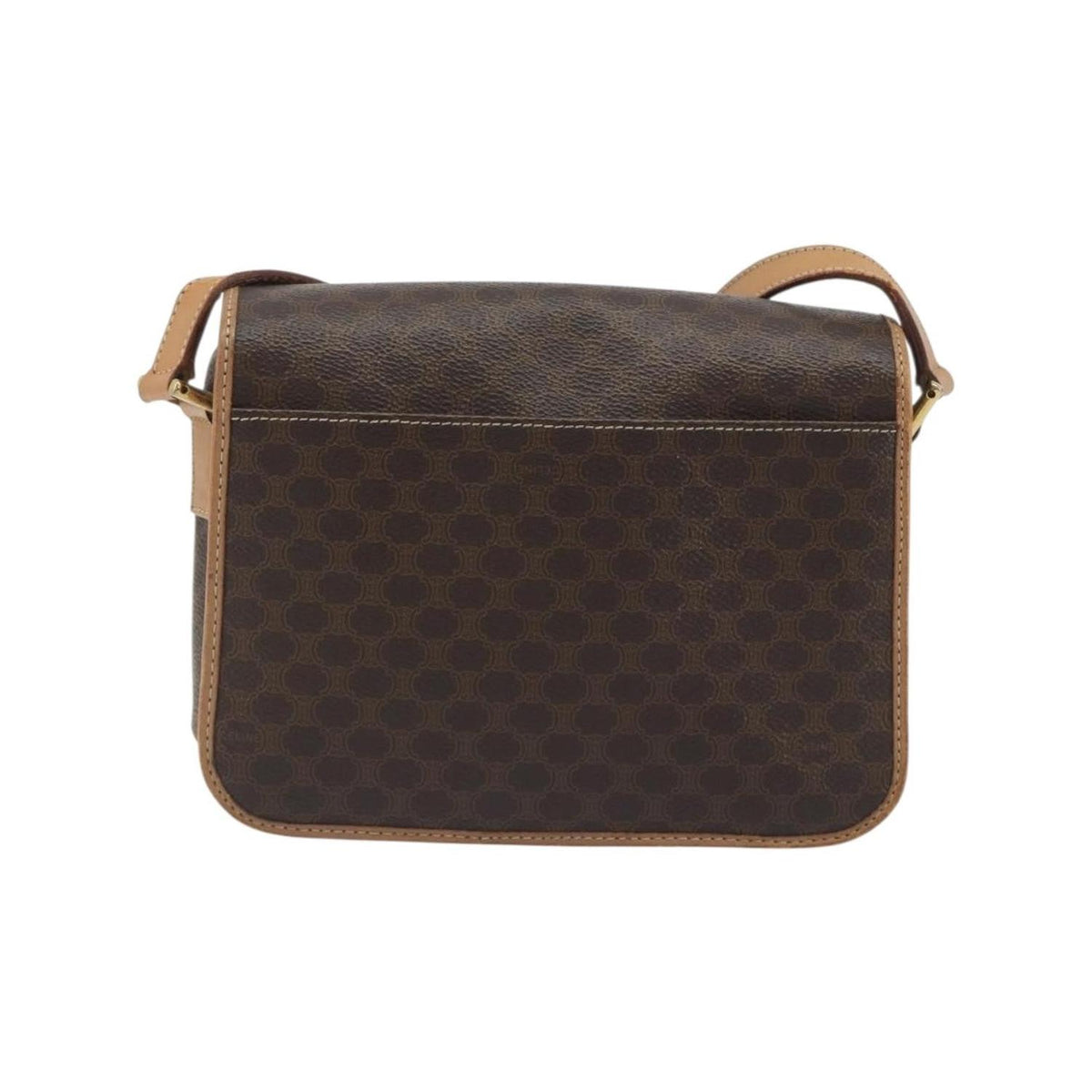 Sac Porté Épaule Celine Vintage Macadam Circle Logo Toile - Marron