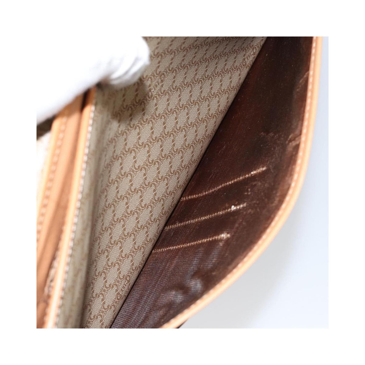 Sac Celine Macadam Shoulder Bag Toile - Beige