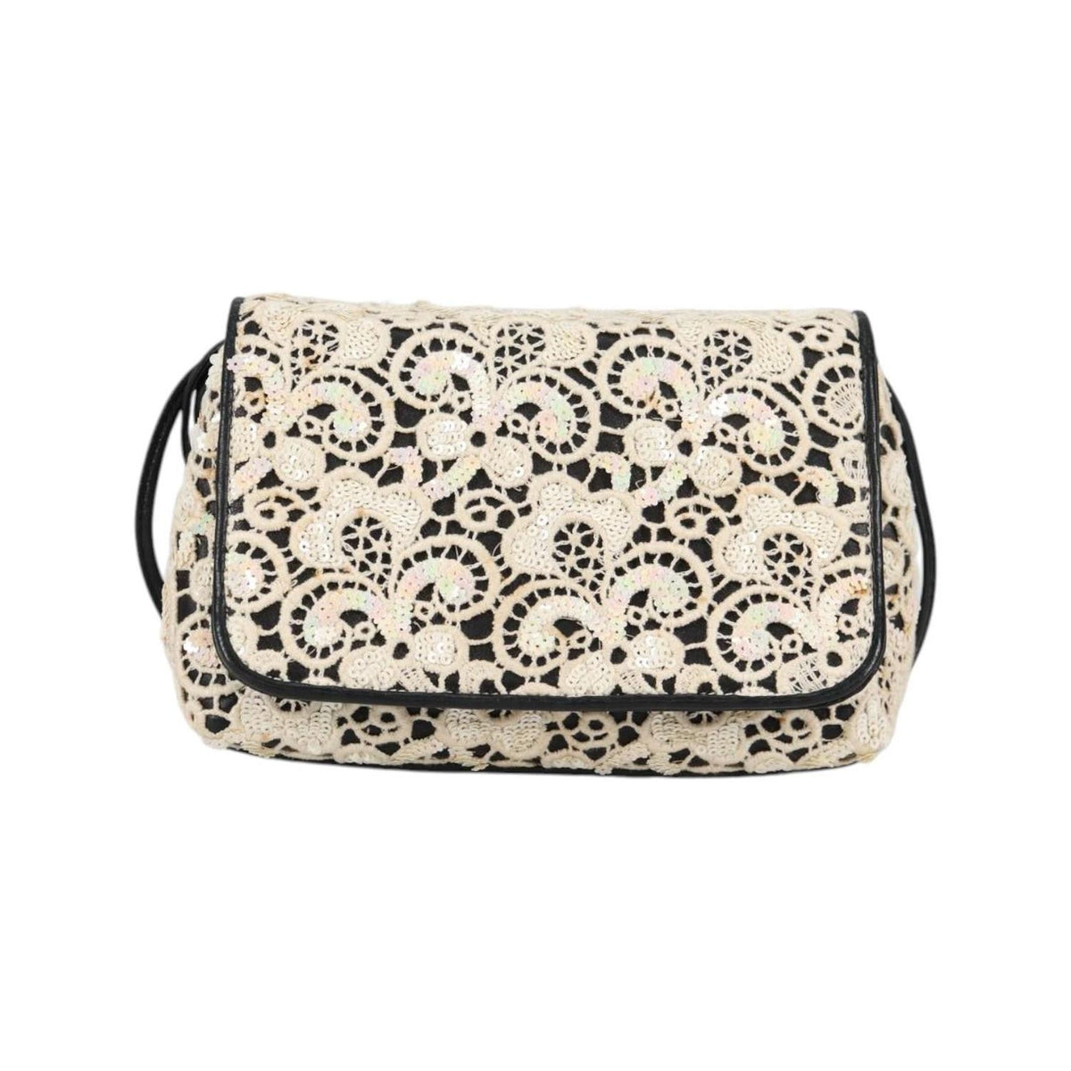 Sac Porté Épaule Chanel Floral Cc Flap Bag Cuir - Blanc