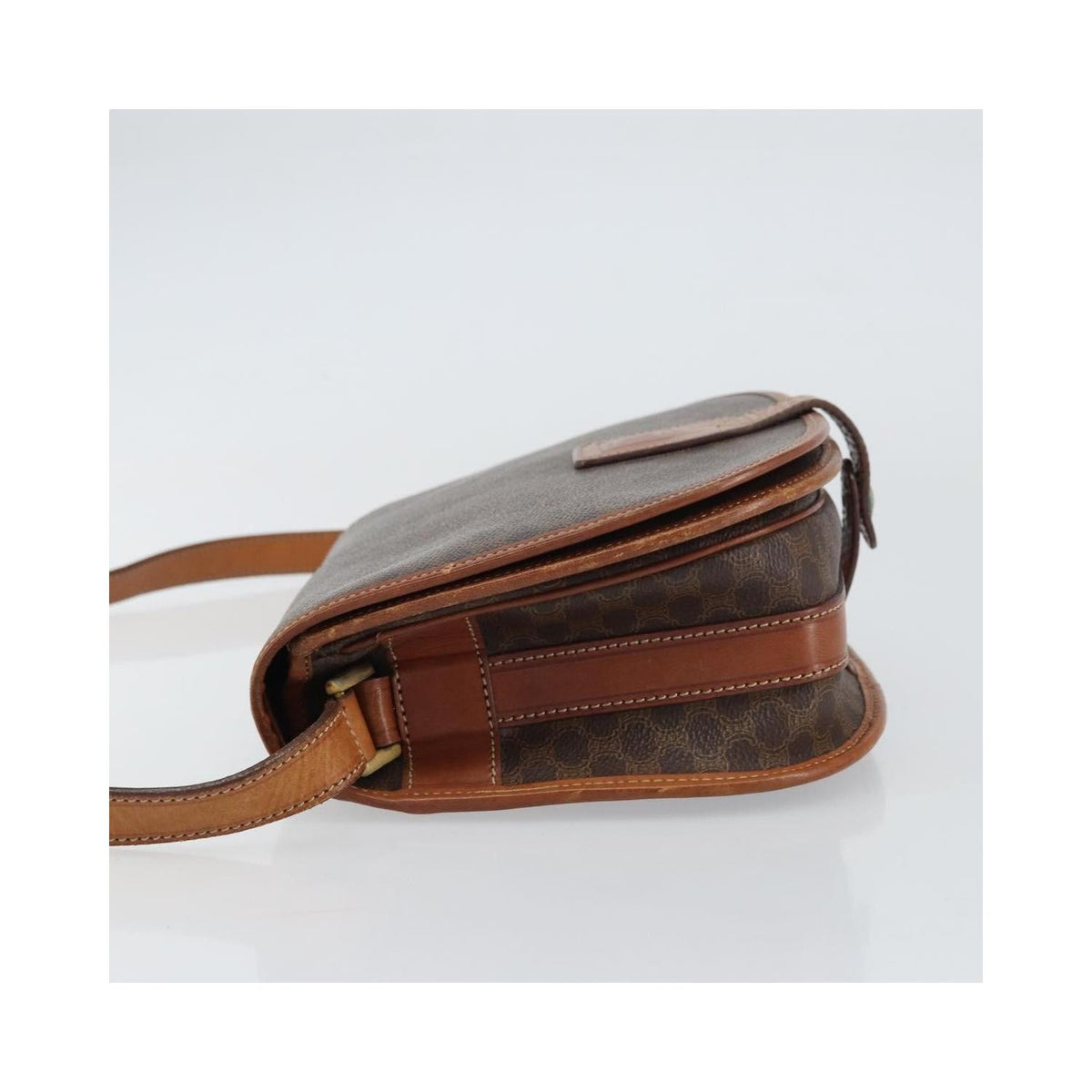 Sac Porté Épaule Celine Macadam Shoulder Bag Pvc - Marron