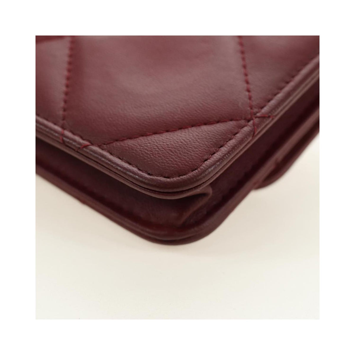 Sac Porté Épaule Chanel 19 Wallet On Chain Cuir - Bordeaux