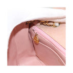 Sac Porté Épaule Chanel Vintage Diana Flap Small Toile - Rose