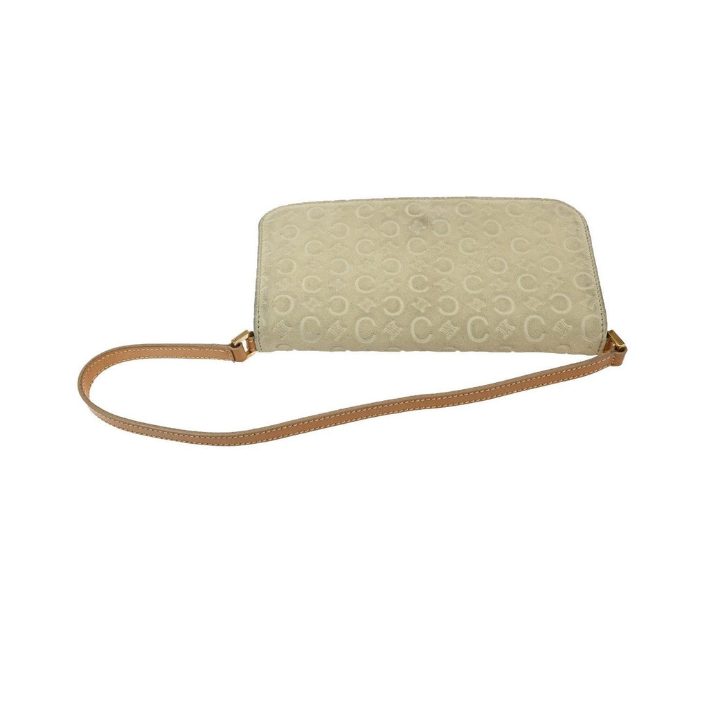 Pochette Celine C Macadam Shoulder Daim - Beige