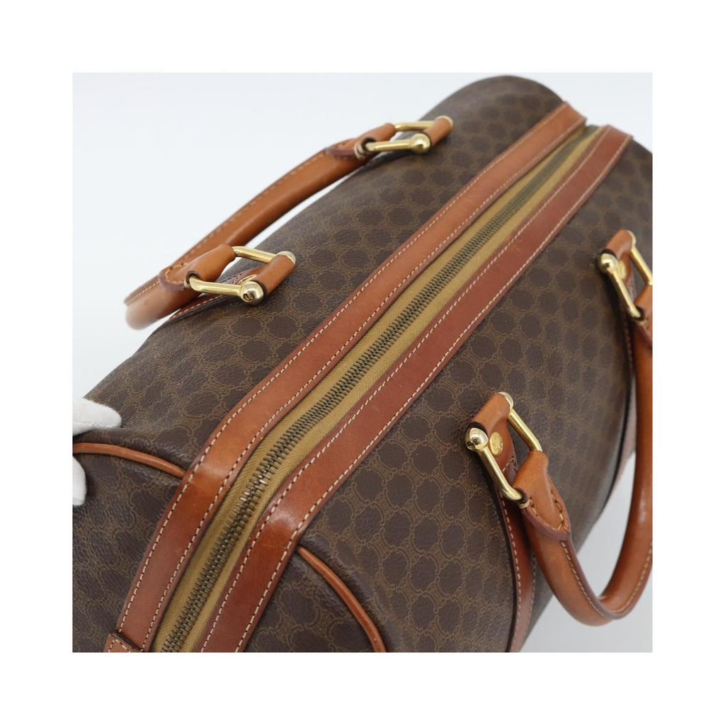 Sac À Main Celine Vintage Macadam Boston Toile - Marron