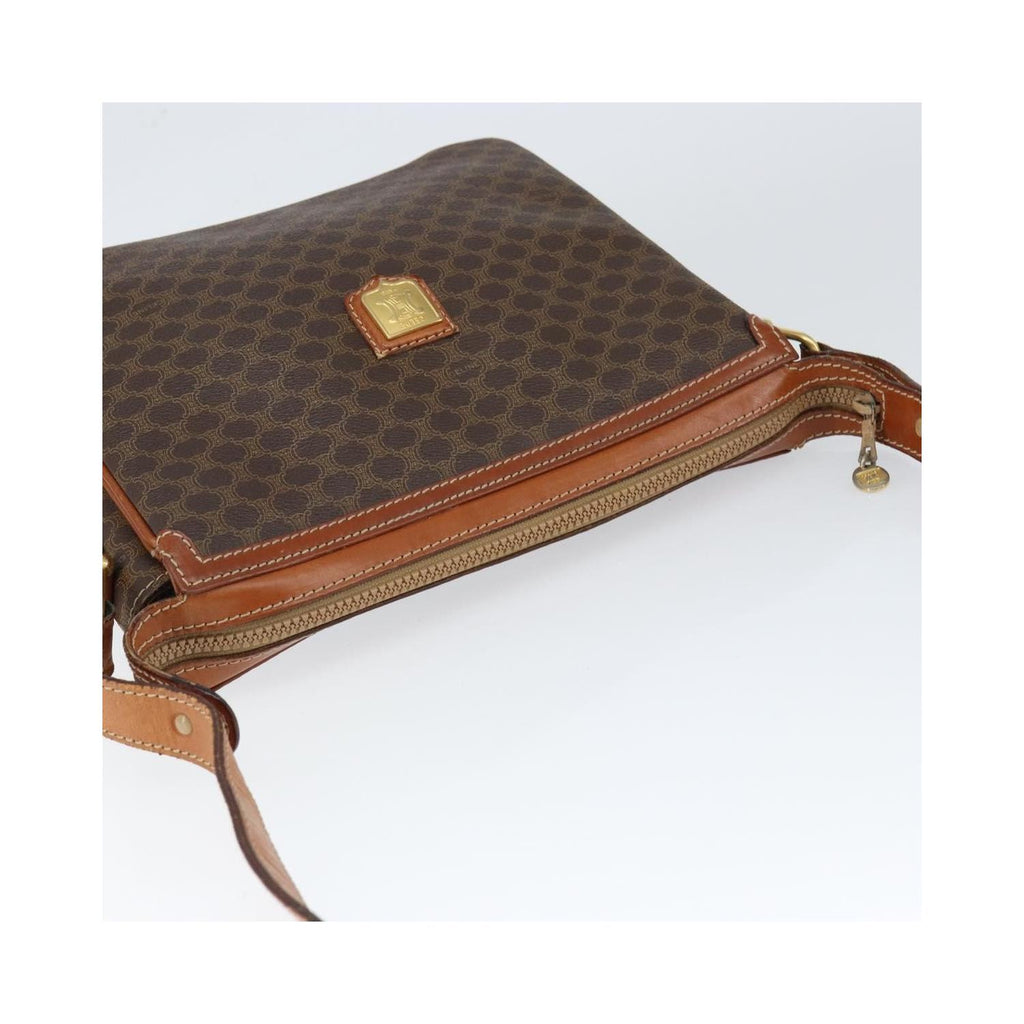 Sac Porté Épaule Celine Macadam Shoulder Bag Toile - Marron