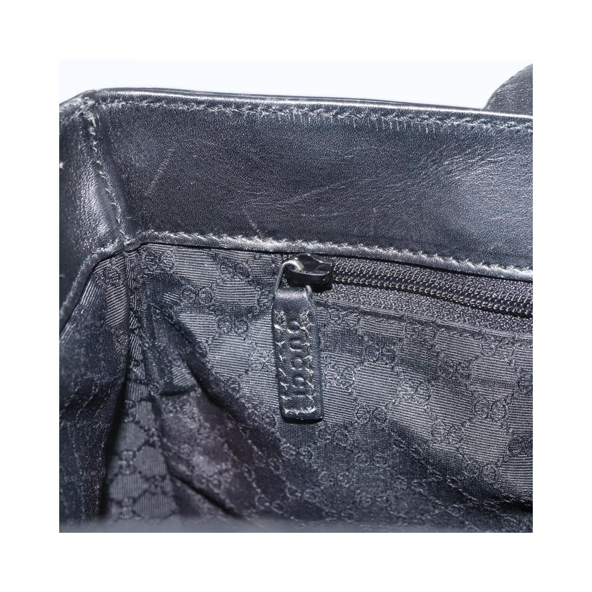 Cabas Gucci Vintage Web Tote Cuir - Noir