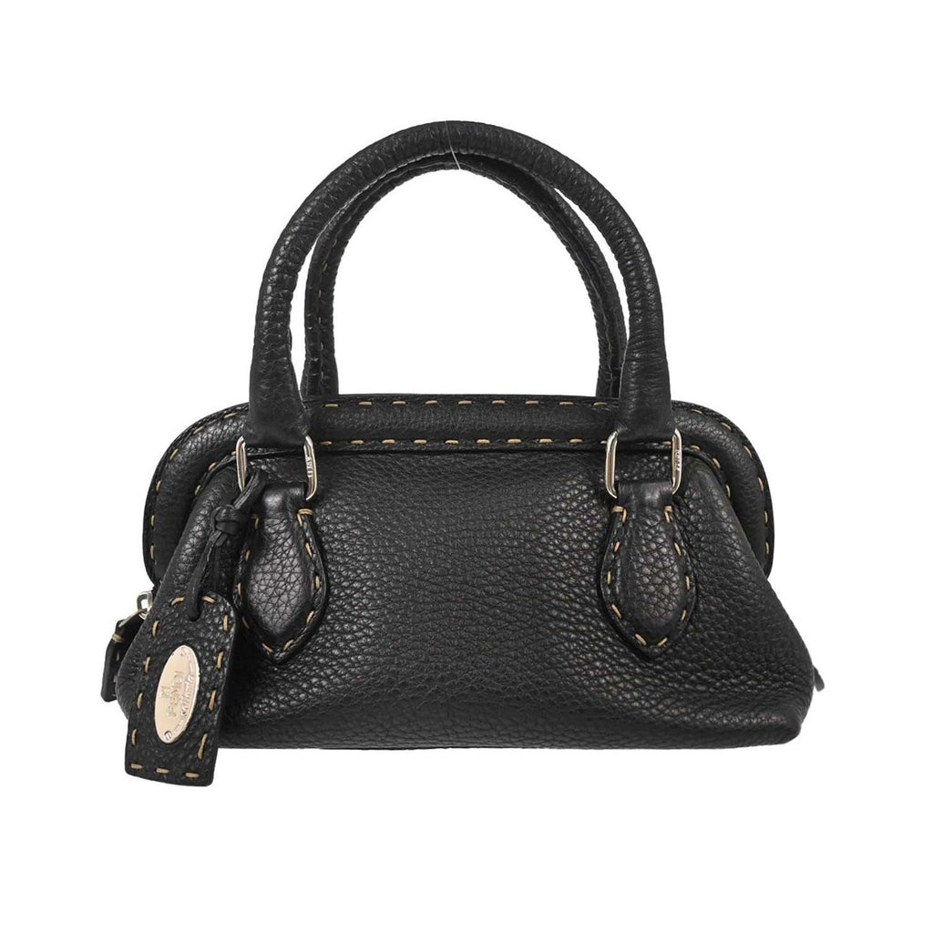 Fendi - Sac À Main Selleria Frame Doctor Mini Cuir - Noir