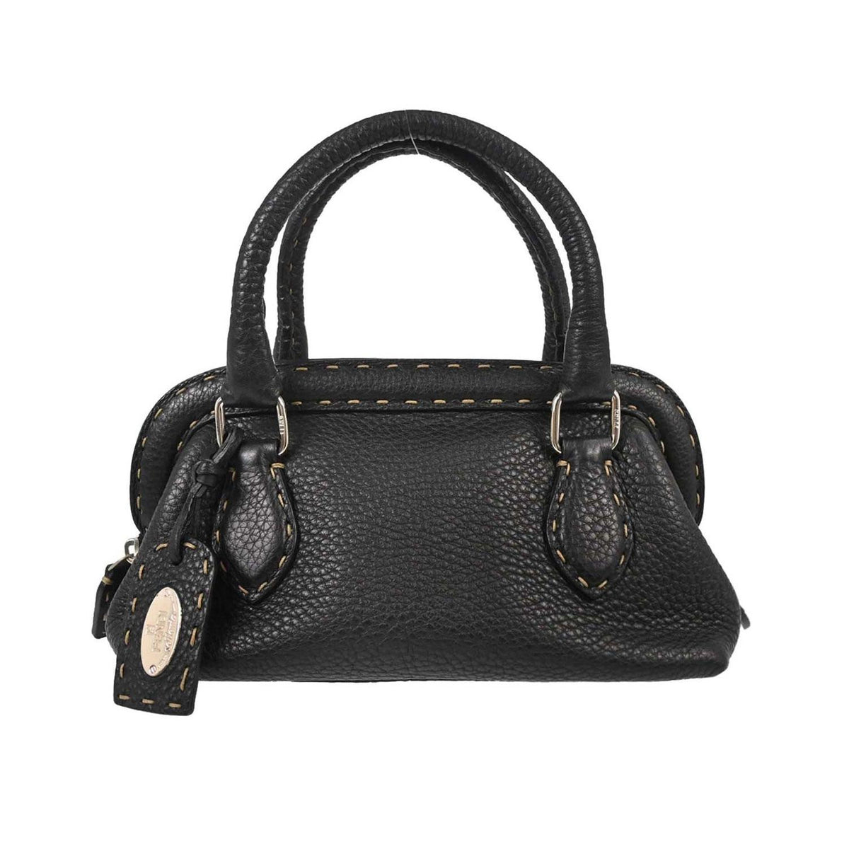 Fendi - Sac À Main Selleria Frame Doctor Mini Cuir - Noir