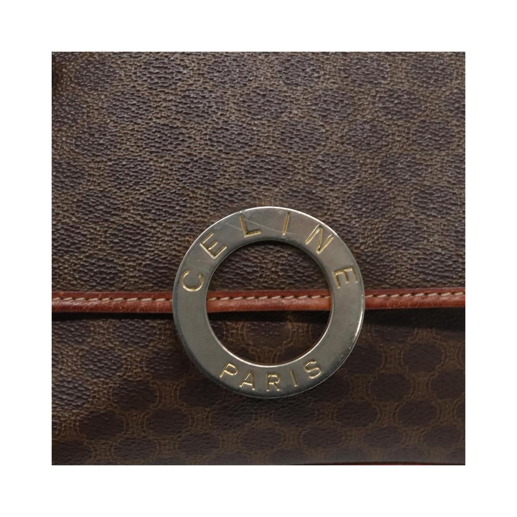 Celine - Vintage Macadam Circle Logo shoulder bag in canvas - Brown