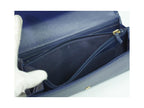 Portefeuille Chanel Deauville Flap Wallet Long Cuir - Bleu Marine
