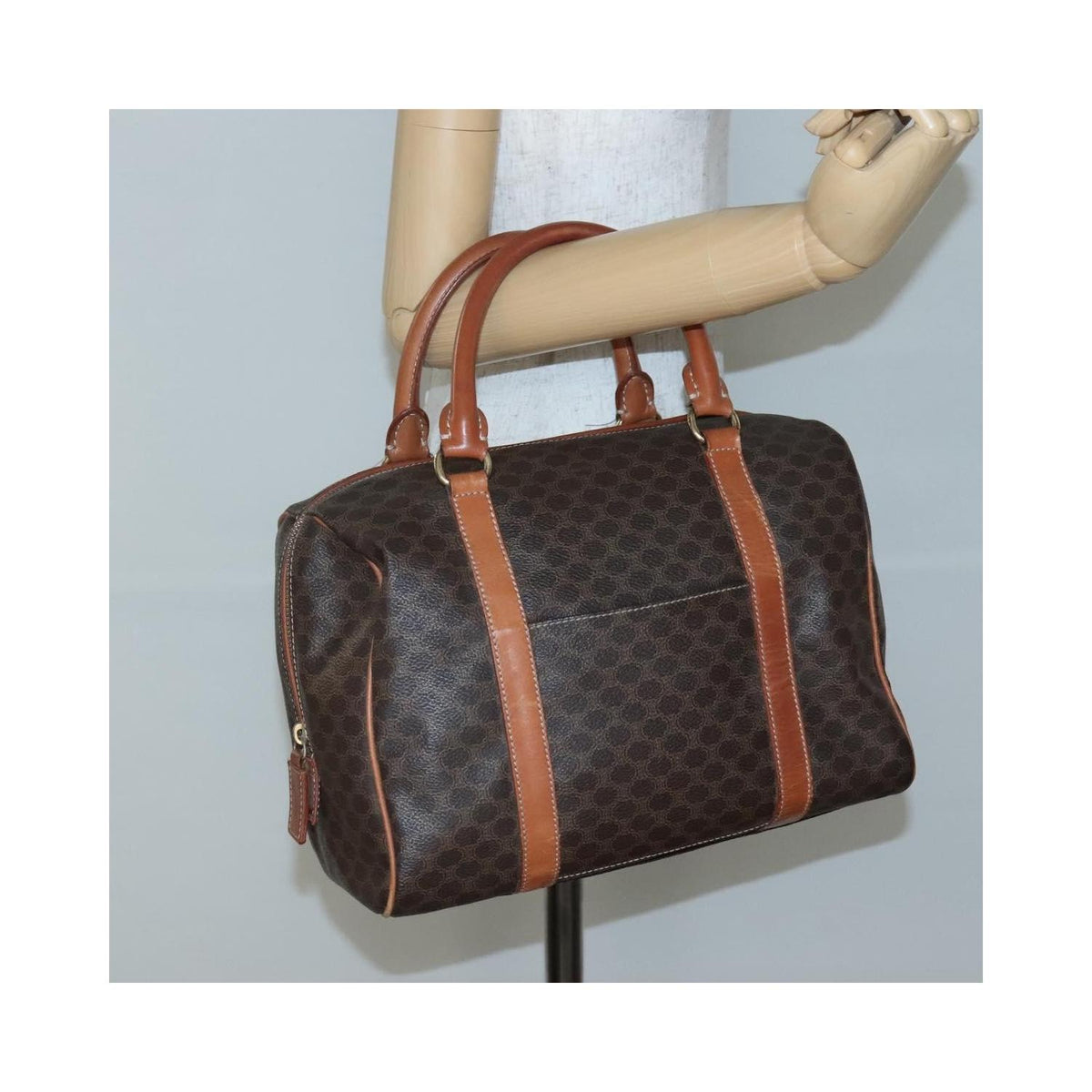 Sac Celine Macadam Handbag Toile - Marron