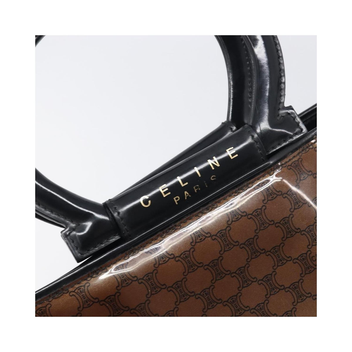 Cabas Celine Vintage Macadam Shopper Tote Toile - Marron