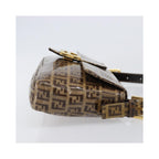 Borsa a spalla Fendi Mamma Baguette media in tela - Beige