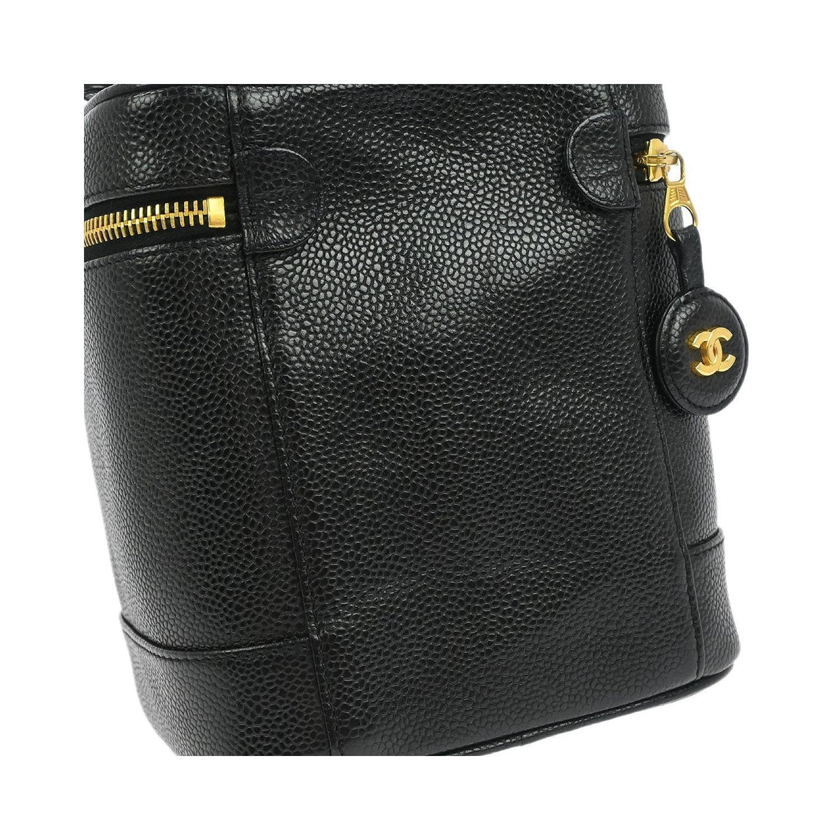 Sac À Main Chanel Vintage Timeless Cosmetic Case Small Cuir - Noir