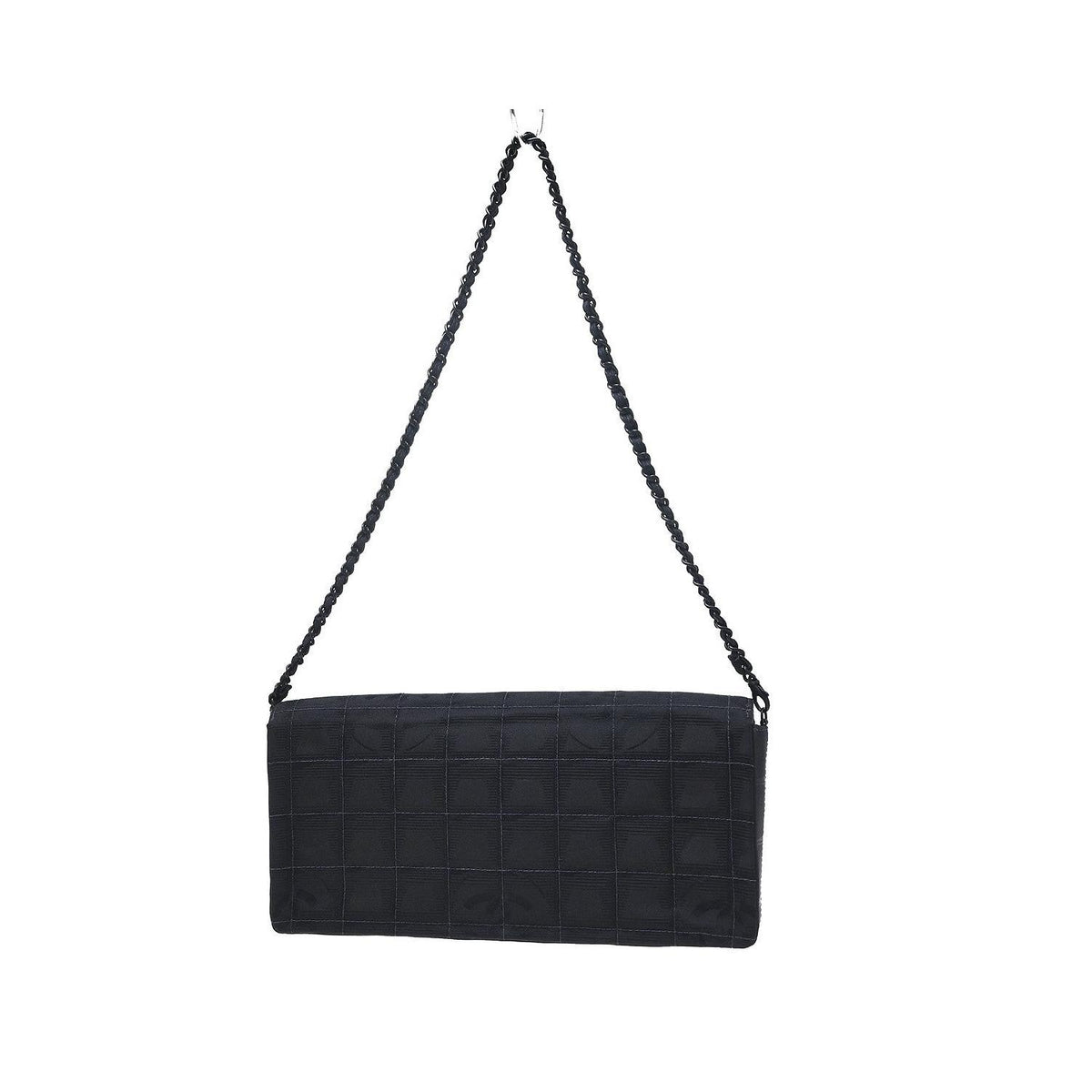 Sac Porté Épaule Chanel Travel Line Flap East West Nylon - Noir