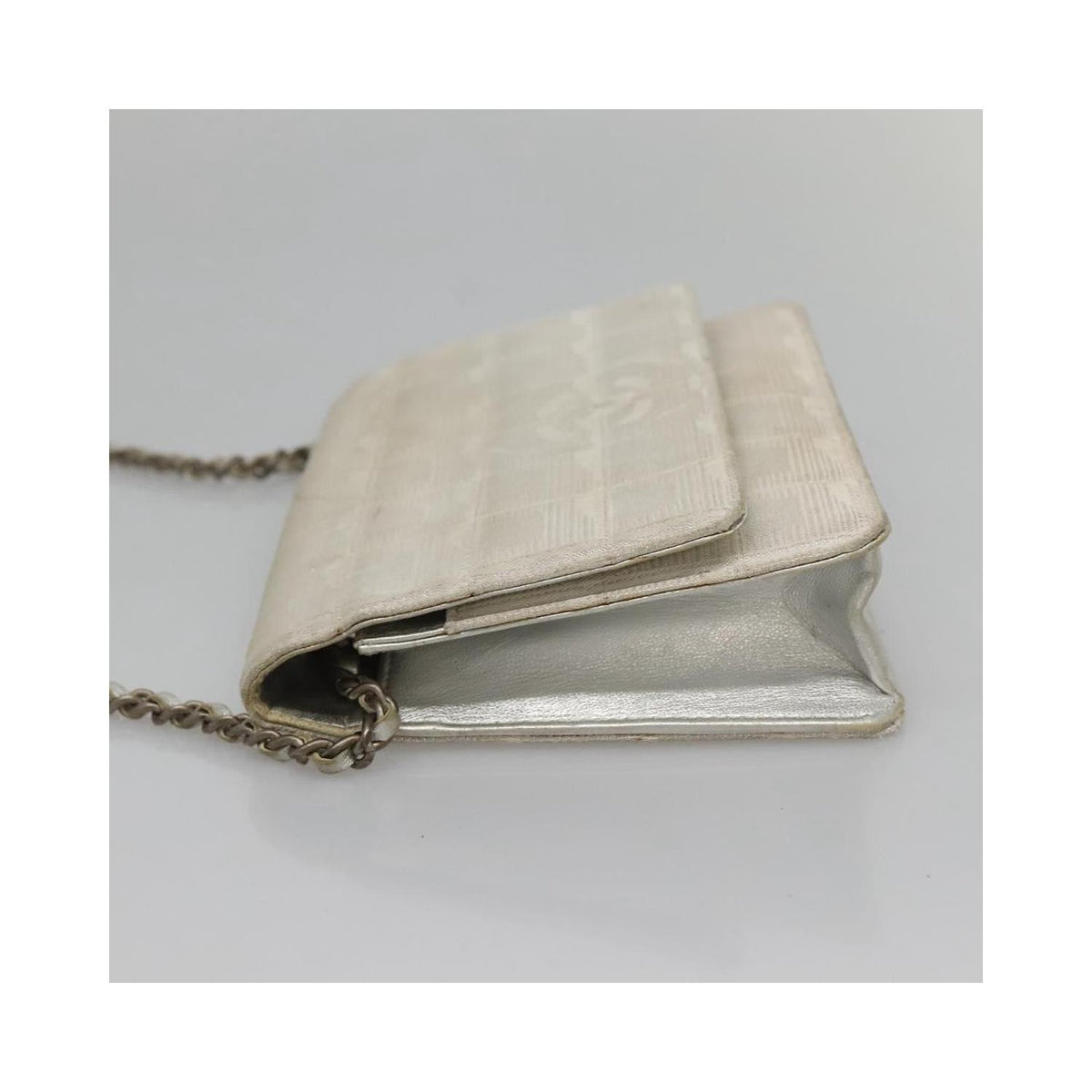 Sac Chanel Travel Line Wallet On Chain Nylon - Argent