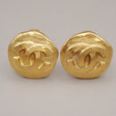 Chanel Vintage CC Round Clip-On Earrings Metal Small