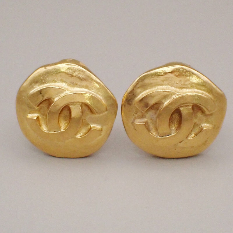 Chanel Vintage CC Round Clip-On Earrings Metal Small