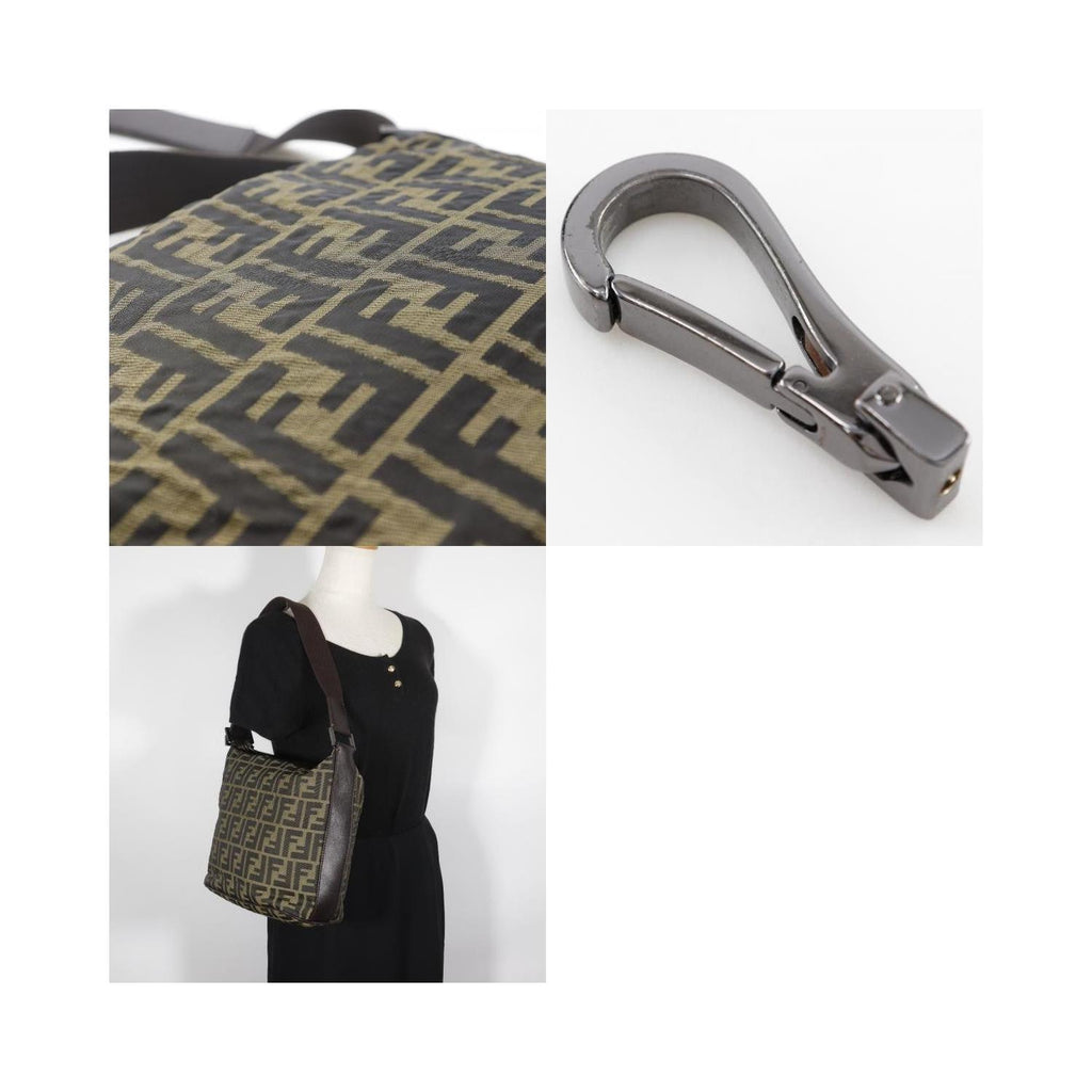 Sac Porté Épaule Fendi Logo Zucca Shoulder Bag Toile - Marron