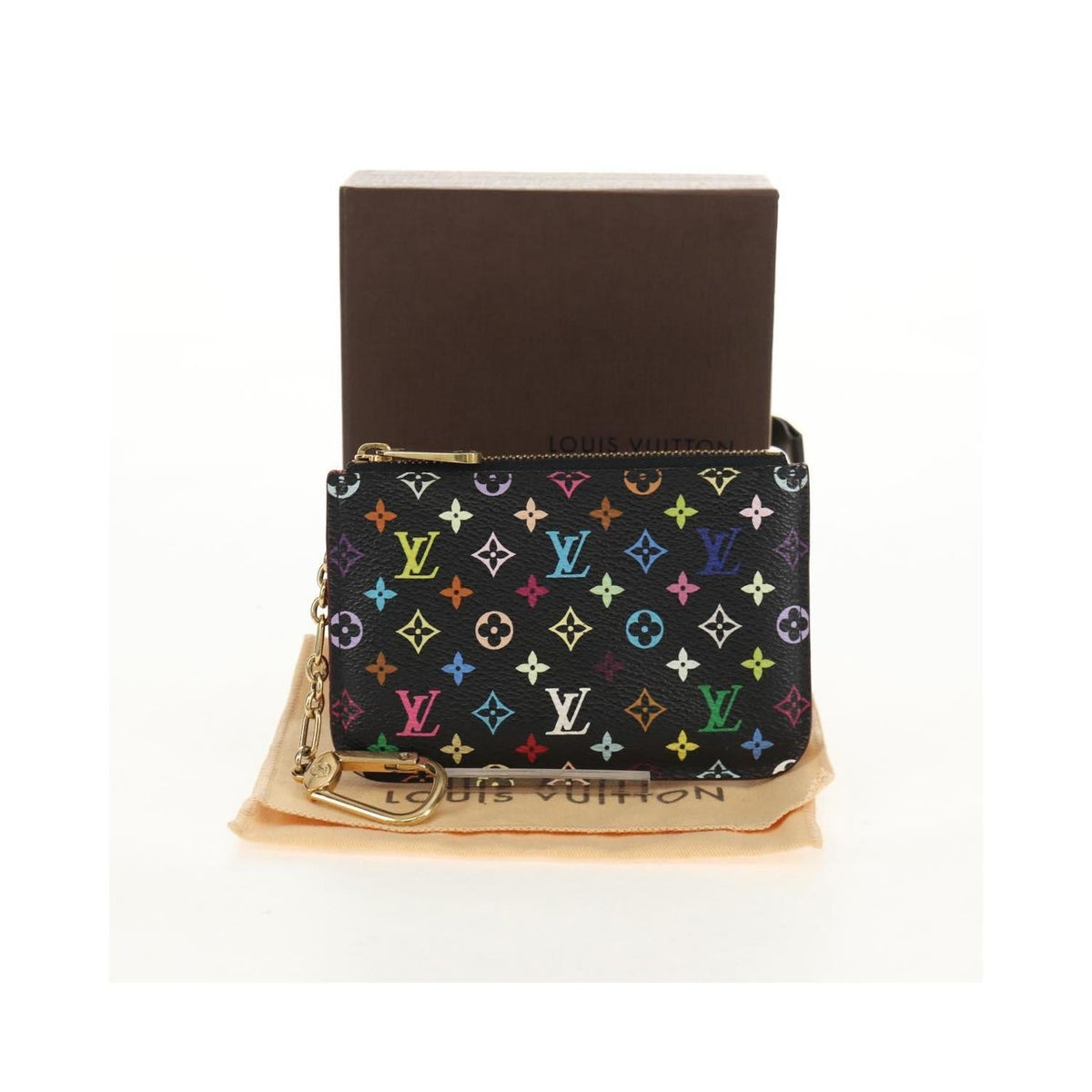 Louis Vuitton - Portamonete Pochette Clés NM in tela - Nero