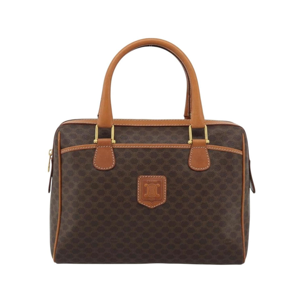 Sac À Main Celine Vintage Macadam Boston Toile - Marron