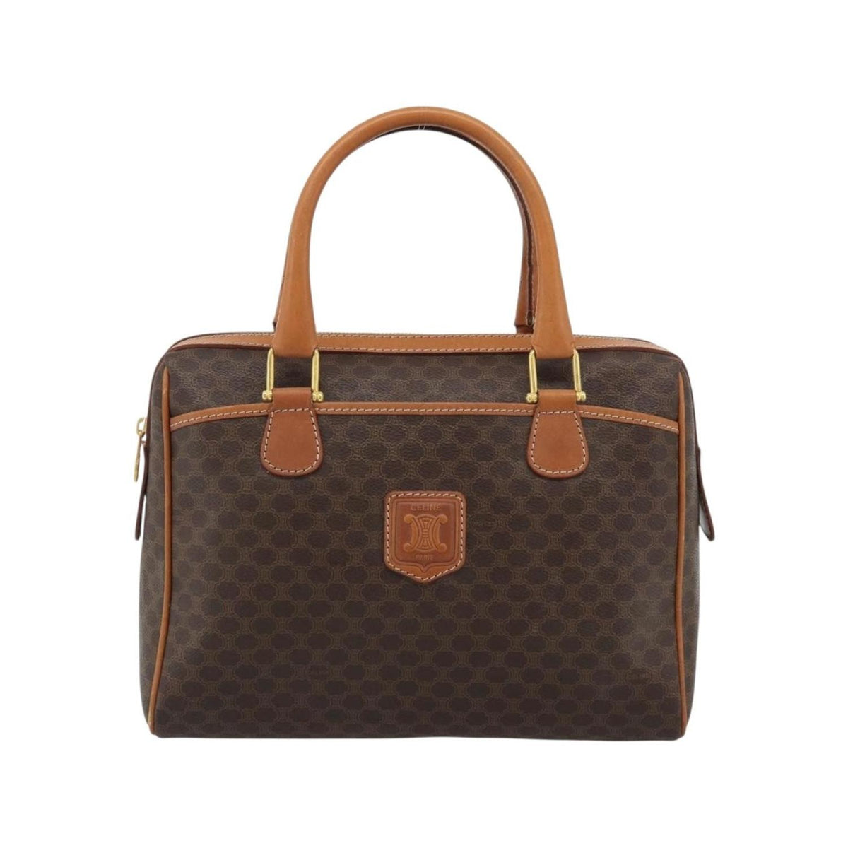 Sac À Main Celine Vintage Macadam Boston Toile - Marron