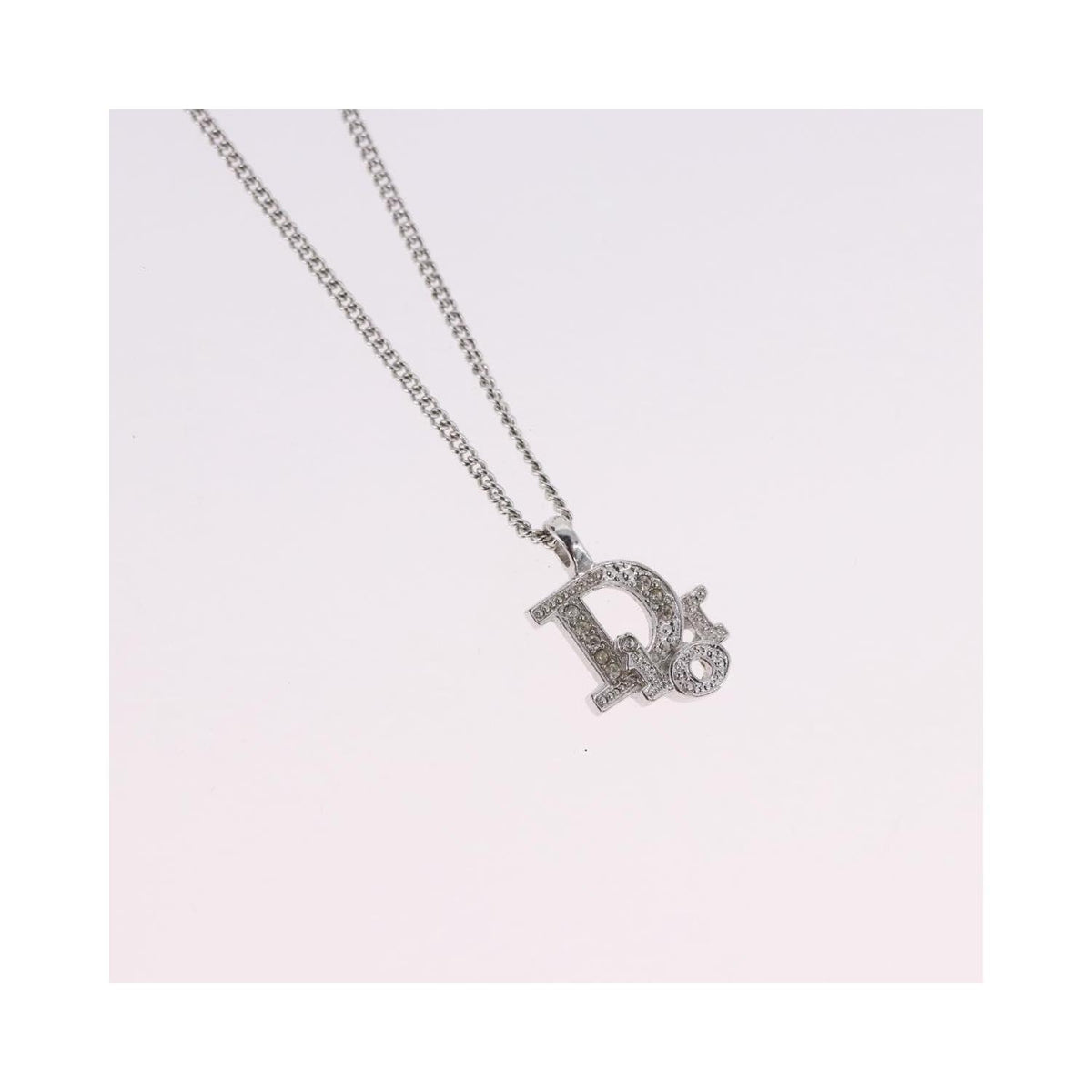Collier Christian Dior Vintage Dior Logo Metal - Argent