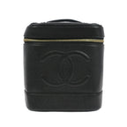 Sac À Main Chanel Vintage Timeless Cosmetic Case Small Cuir - Noir