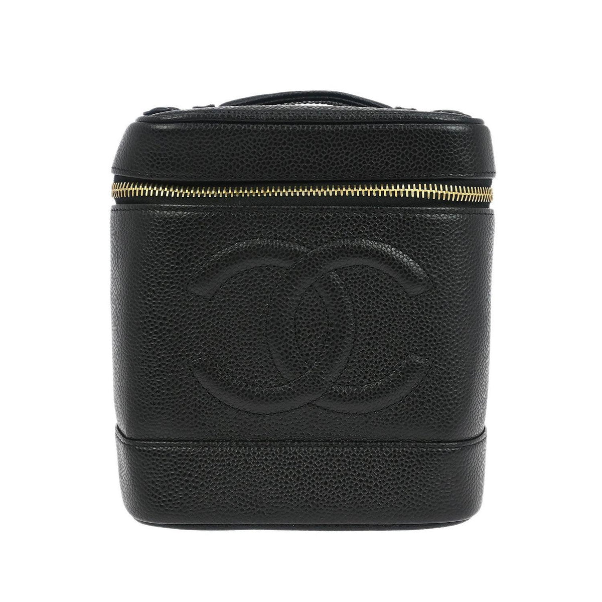 Sac À Main Chanel Vintage Timeless Cosmetic Case Small Cuir - Noir