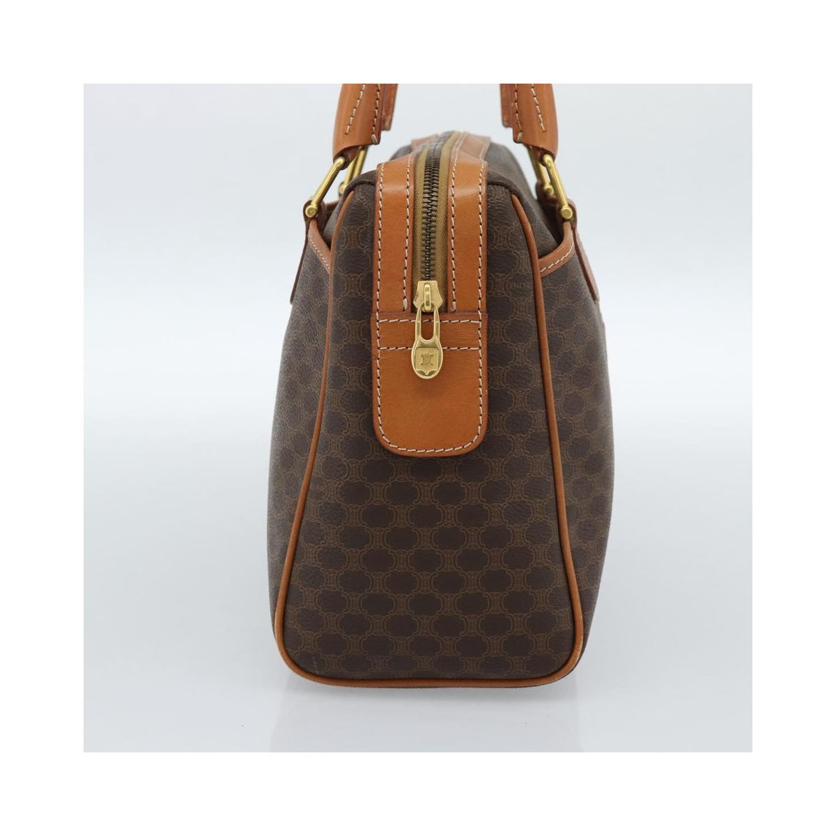 Sac À Main Celine Vintage Macadam Boston Toile - Marron
