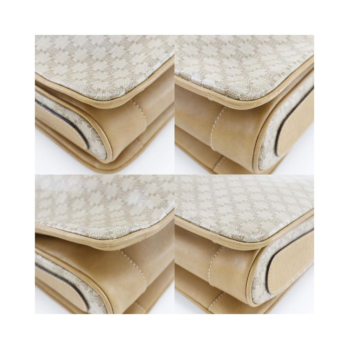 Sac Porté Épaule Celine Macadam Shoulder Bag Pvc - Beige