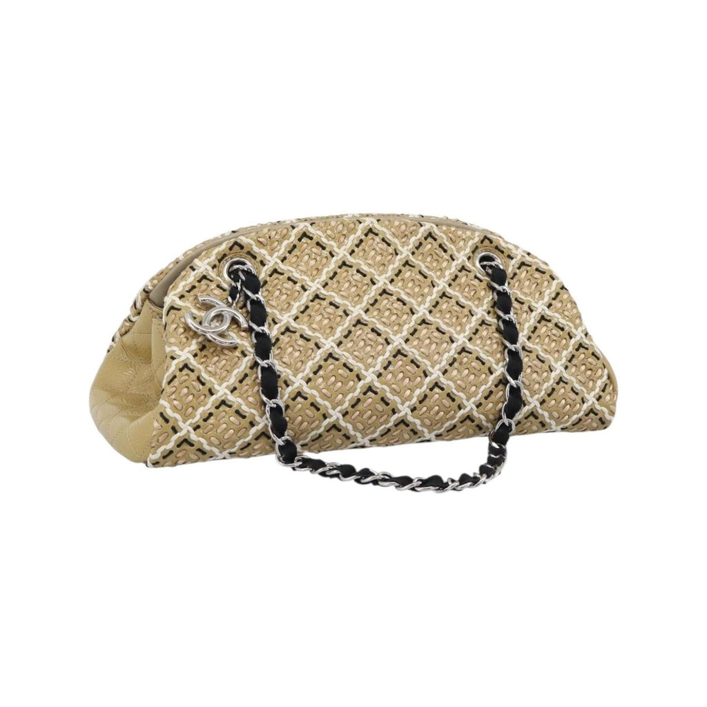 Sac À Main Chanel Just Mademoiselle Medium Cuir Verni - Beige