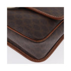 Borsa a spalla Celine Vintage Macadam Circle Logo in tela - Marrone