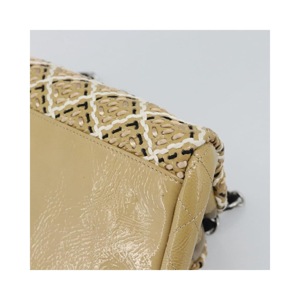 Sac À Main Chanel Just Mademoiselle Medium Cuir Verni - Beige