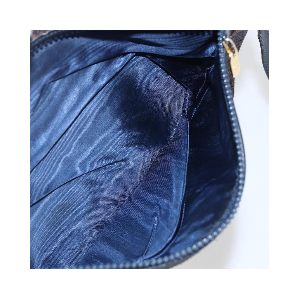 Sac Porté Épaule Celine C Macadam Shoulder Bag Daim - Bleu Marine