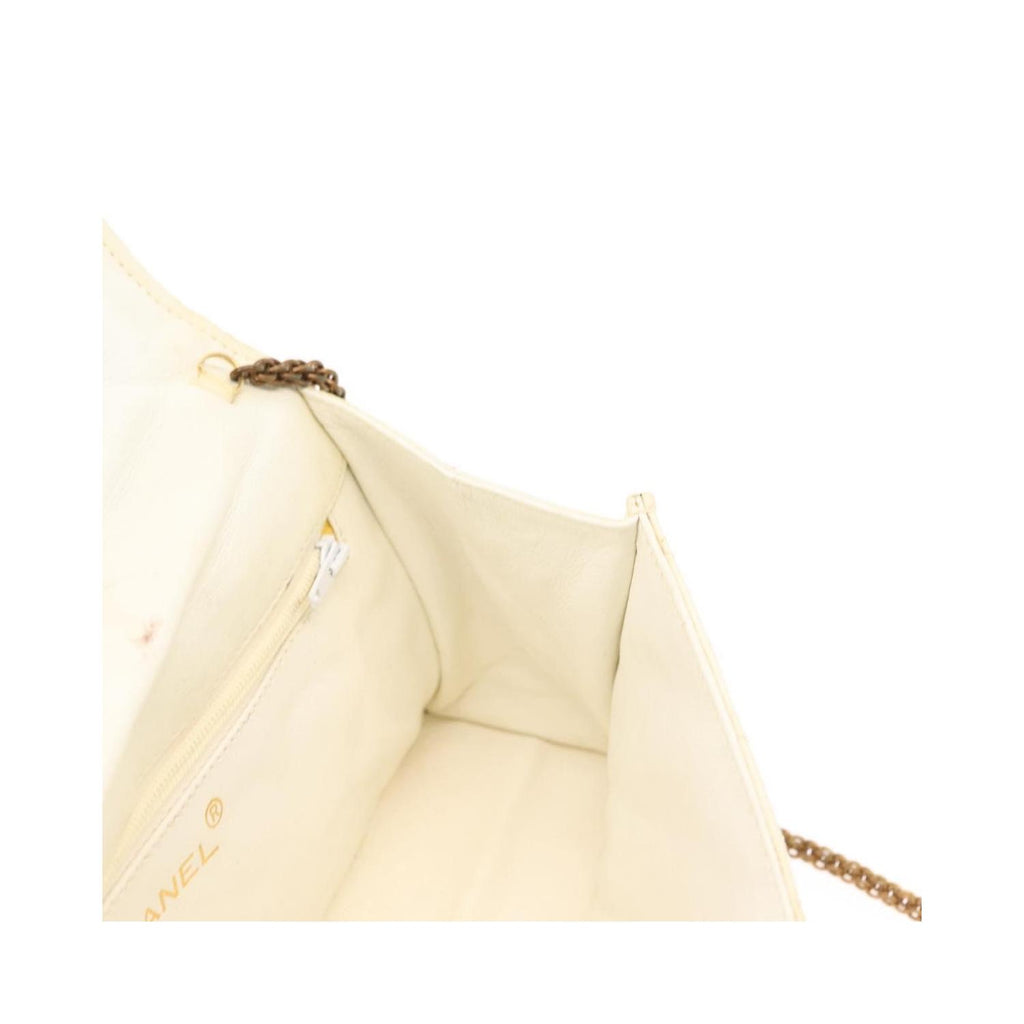 Pochette Chanel Full Flap Wallet On Chain Cuir - Blanc