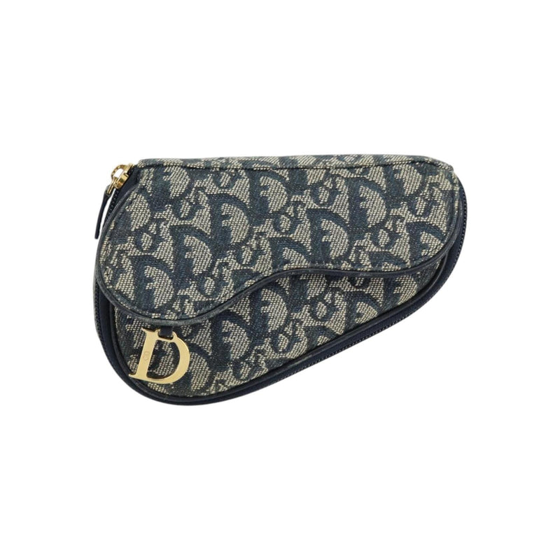 Christian Dior Vintage Saddle Coin Purse Diorissimo Canvas Product Image