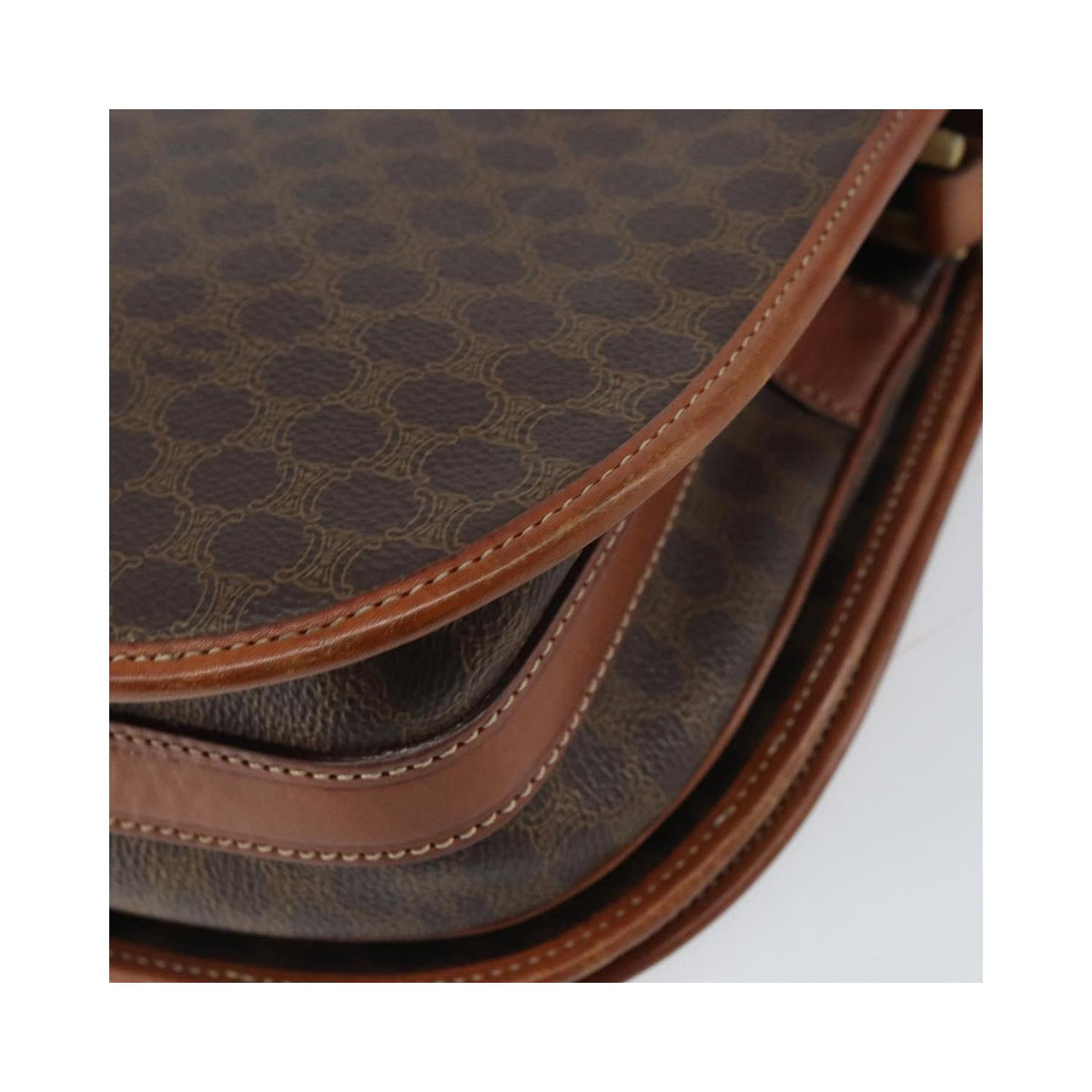 Sac Porté Épaule Celine Macadam Shoulder Bag Pvc - Marron