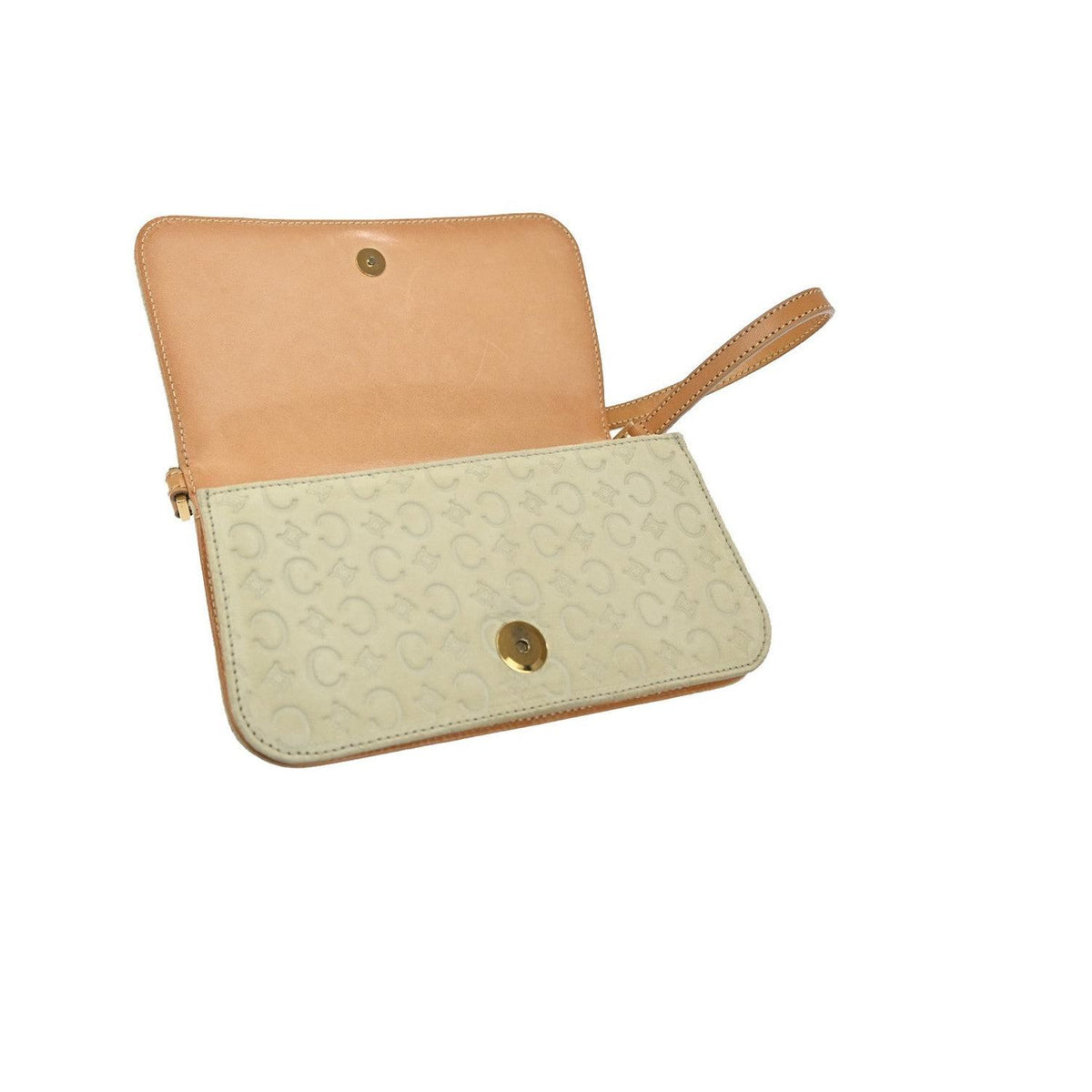 Pochette Celine C Macadam Shoulder Daim - Beige